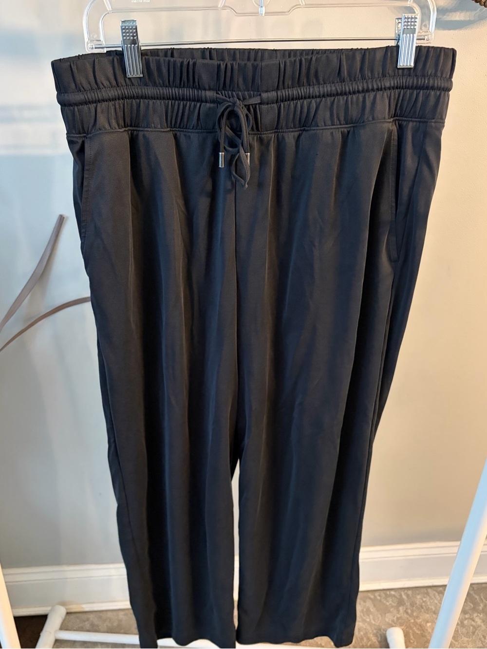 Lou & Grey Black Wide-Leg Elastic-Waist Pants size large